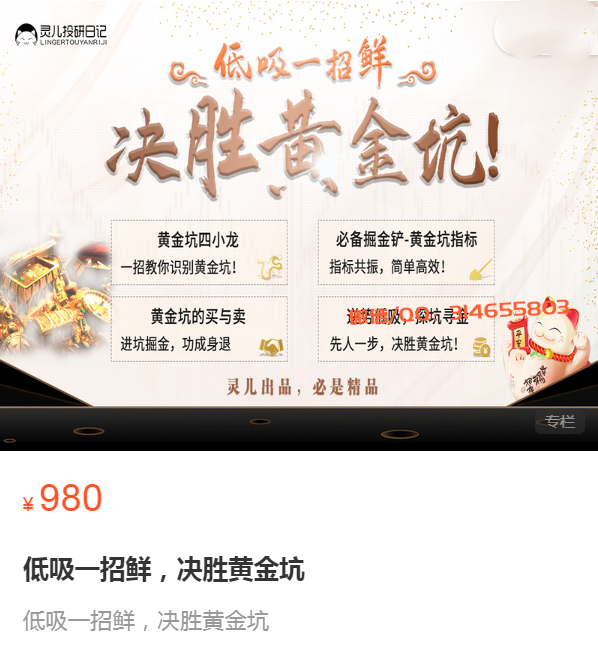 灵儿独创：低吸一招鲜 决胜黄金坑《完结》