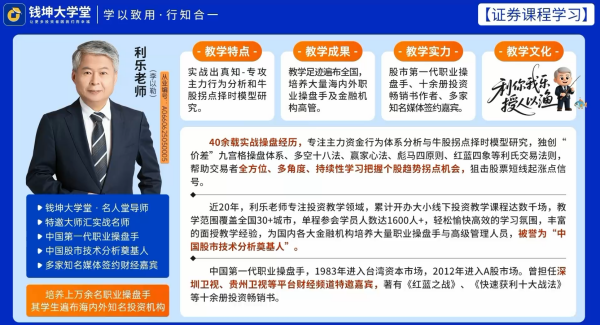 钱坤利乐老师陪你看盘，赢在转折陪伴小班课+助教课